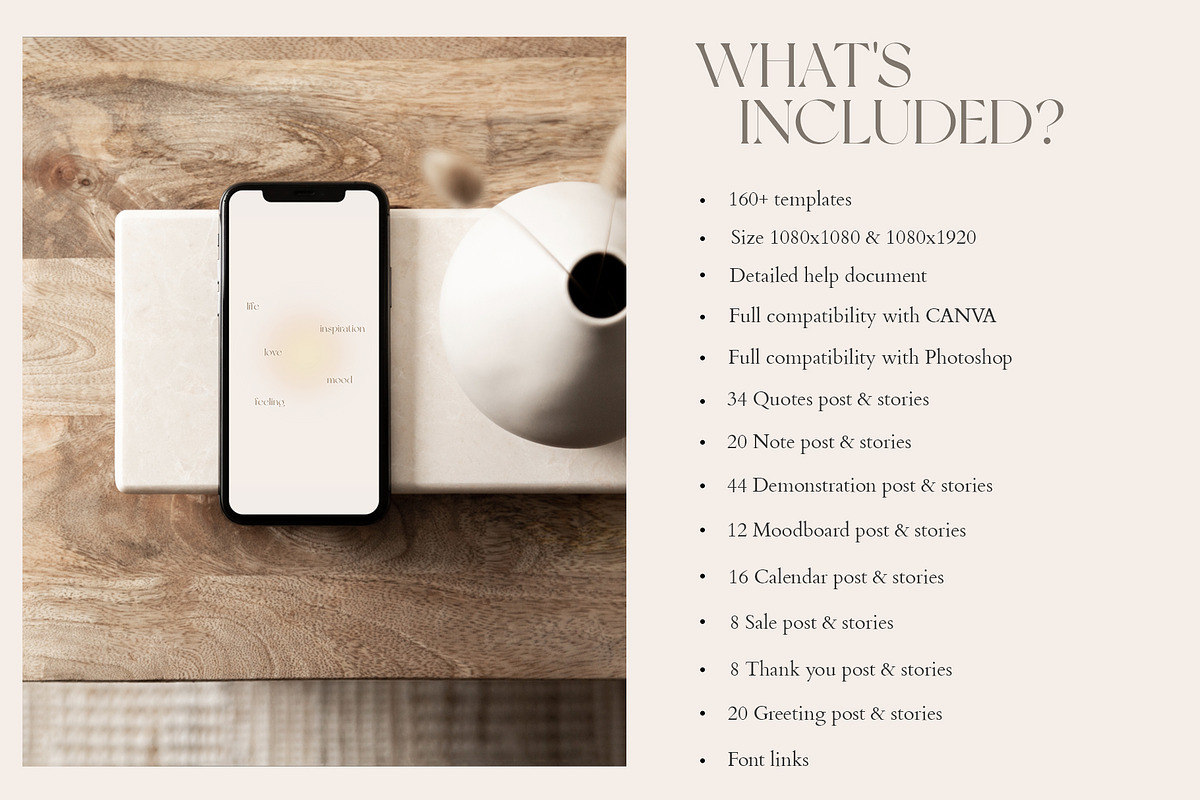 CANVA & PS / 160+ Aesthetic template, a Social Media Template by Simple có (Photo 3 of 19)