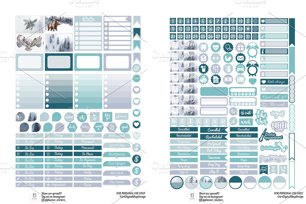 ECLP Stickers - Weekly Set, a Design Template by DigitalDesignAI (Photo 3 of 4)