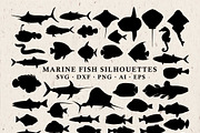 Fish Silhouettes Vector Pack, an Animal Illustration by Seaquint (Thumbnail 2 of 3)