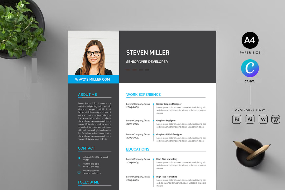 Clean and creative minimal resume, a Resume Template by Blackcloud_Creations (Photo 7 of 10)
