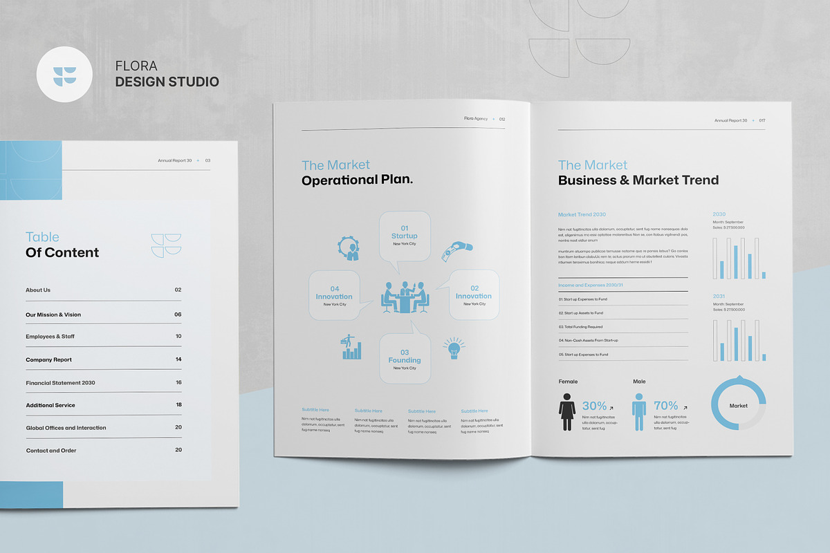 FLORA | Annual Report Template, a Brochure Template by KreateTribe (Photo 7 of 9)