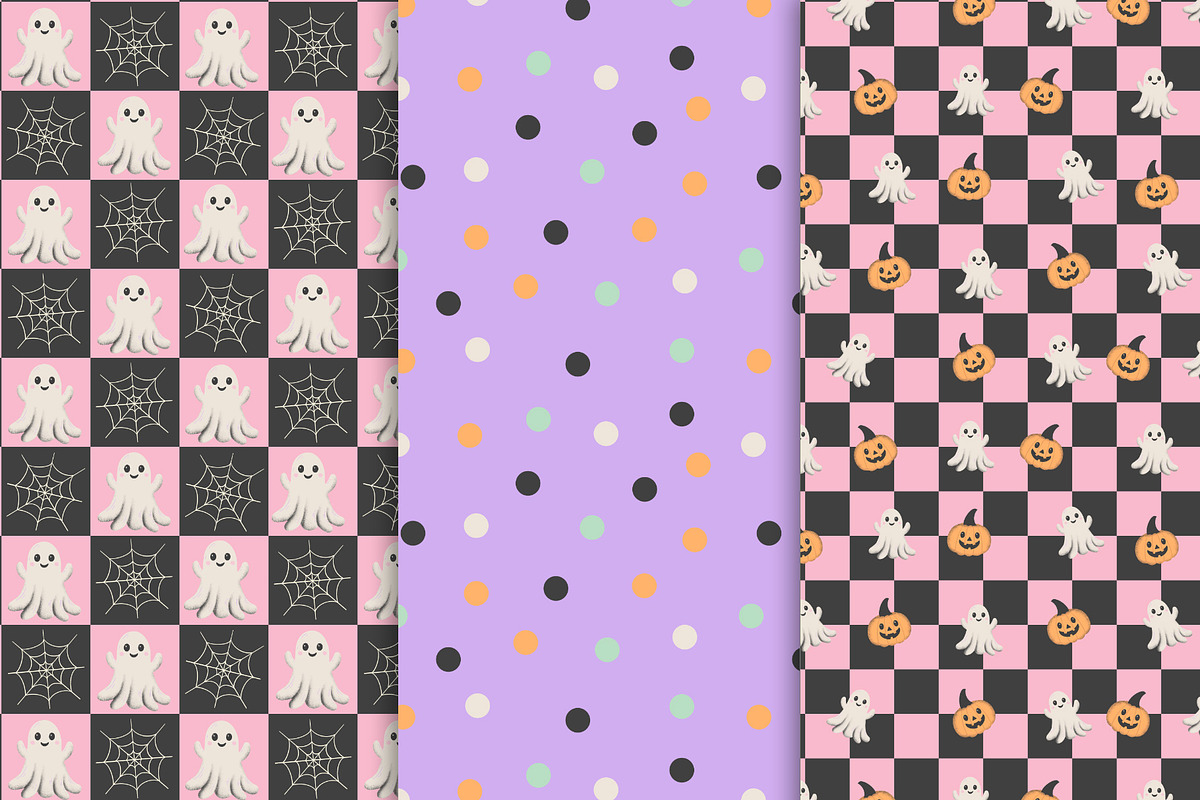 Pastel Halloween Seamless Patterns, a Pattern Graphic by The Audacious Brush (Photo 2 of 9)