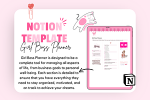 Girl Boss Planner Notion Template