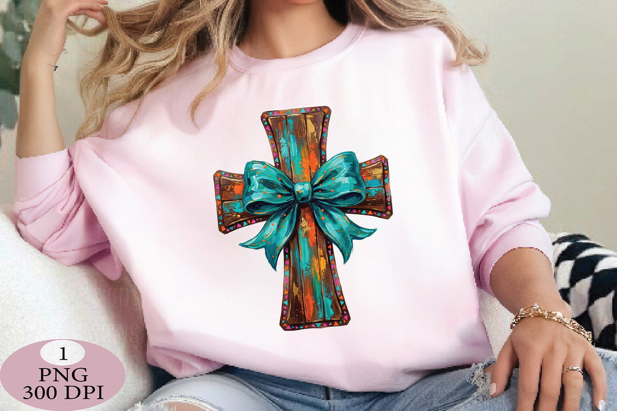 Easter Brushstroke Coquette Cross PN, an Illustration by Daily.Designs (Photo 3 of 5)