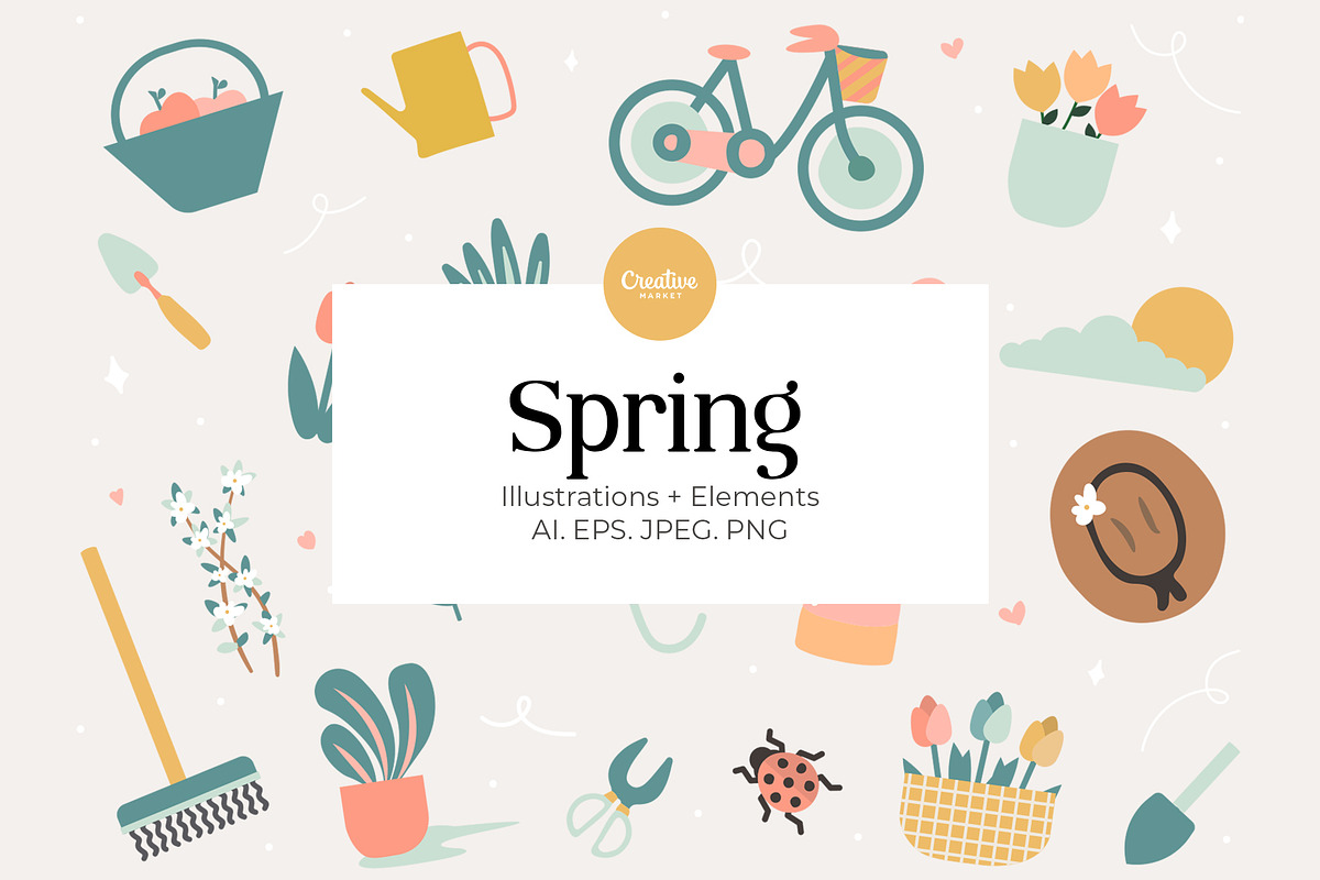 Hand Drawn Spring Bundle, an Illustration by After Hours Creative (Photo 1 of 5)