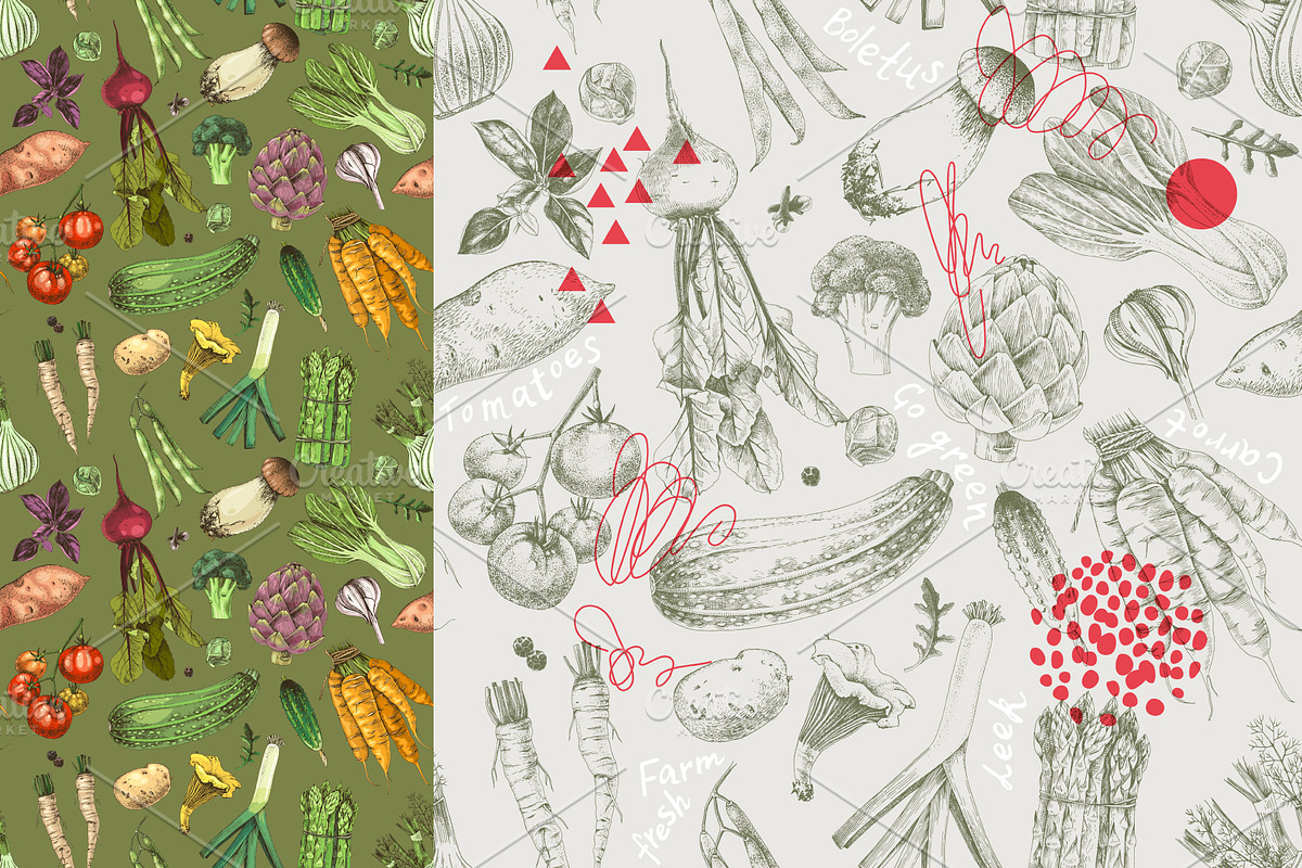 Ultimate vegetables set, a Food Illustration by handsketched (Photo 19 of 19)