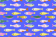 Sea creatures Seamless Patterns Set, an Animal Illustration by Eve of Art (Thumbnail 5 of 5)