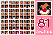 vector BIG avatars SET, a Templates & Theme by WINDmade (Thumbnail 4 of 40)