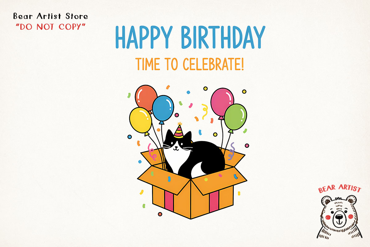 Cat and Animals Funny Birthday PNG, a Graphic by GlitterCraft (Photo 100 of 101)