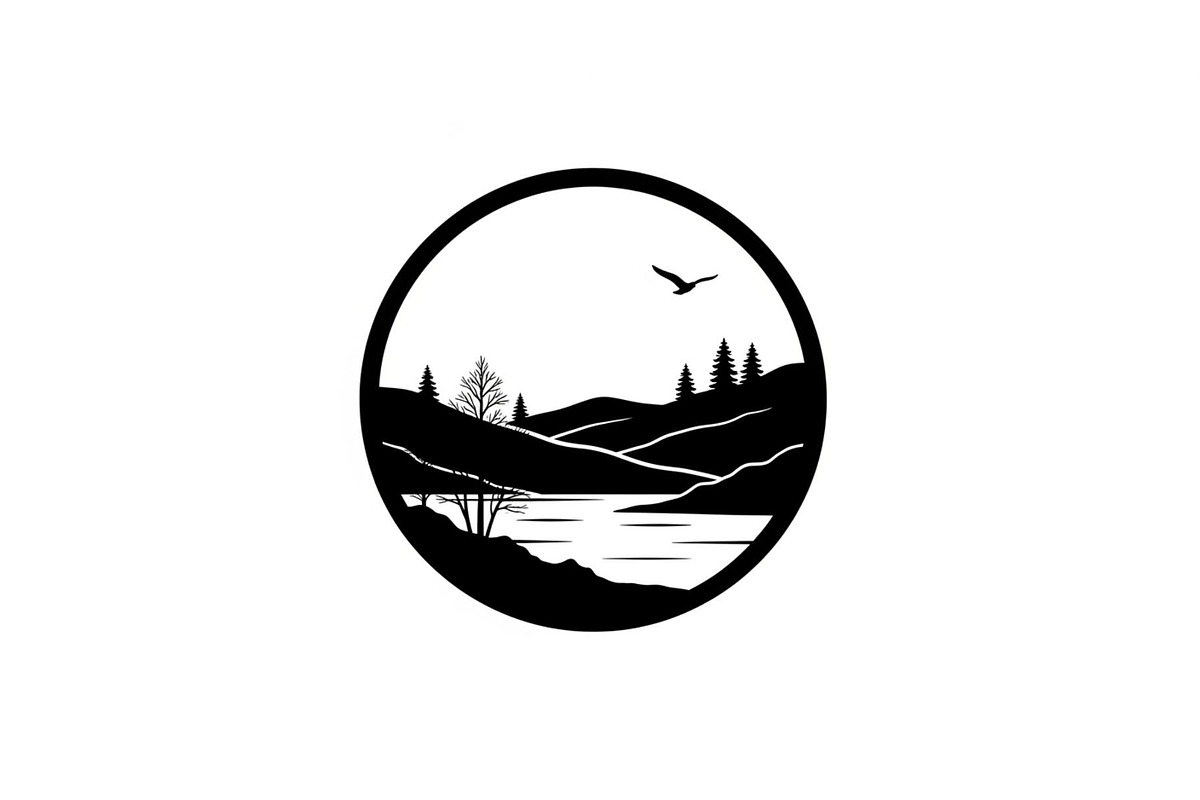 Circular Nature Landscape Silhouette, an Illustration by yasushie (Photo 9 of 51)