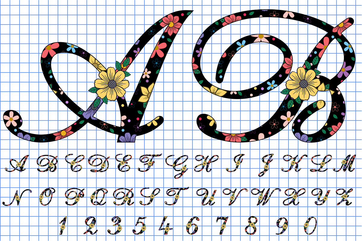 Floral Alphabet, Floral Font SVG, an Object Graphic by D2PUTRI (Photo 16 of 31)