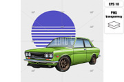 JDM 70's classic sedan & 80's sunset, an Education Illustration by MMG1designs (Thumbnail 5 of 5)