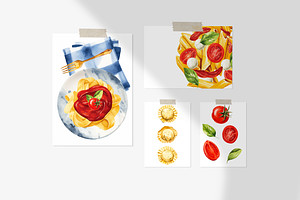 Pasta Italiana Watercolor Collection