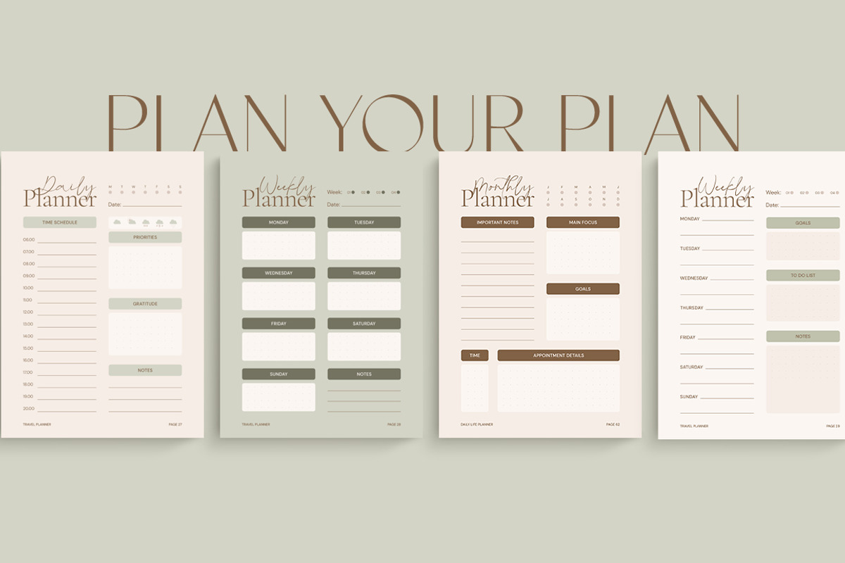 Planner 2024 Self-Growth CANVA PS, a Magazine Template by Eviory (Photo 7 of 27)
