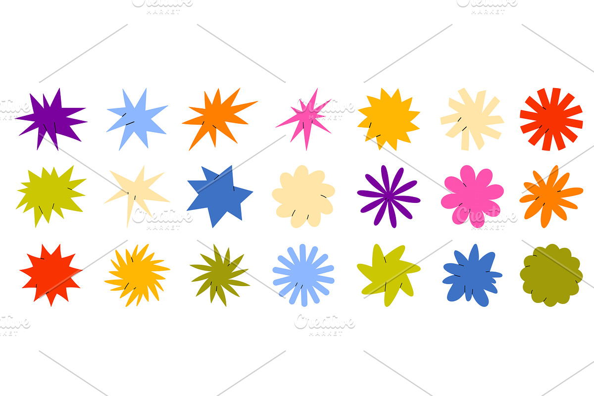 Colorful Abstract Starburst Shape, an Illustration by Flashvector