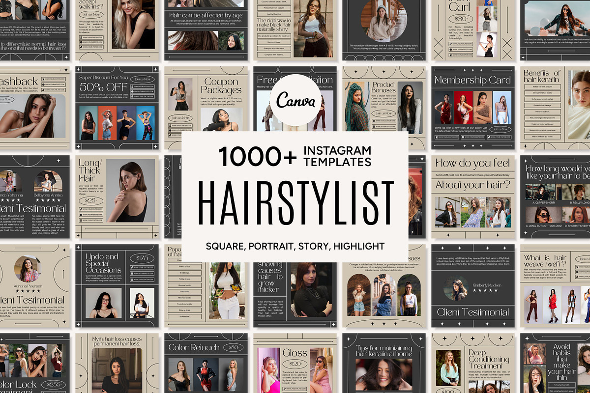 Hairstylist Instagram Template, a Social Media Template by Kalubuak (Photo 1 of 10)