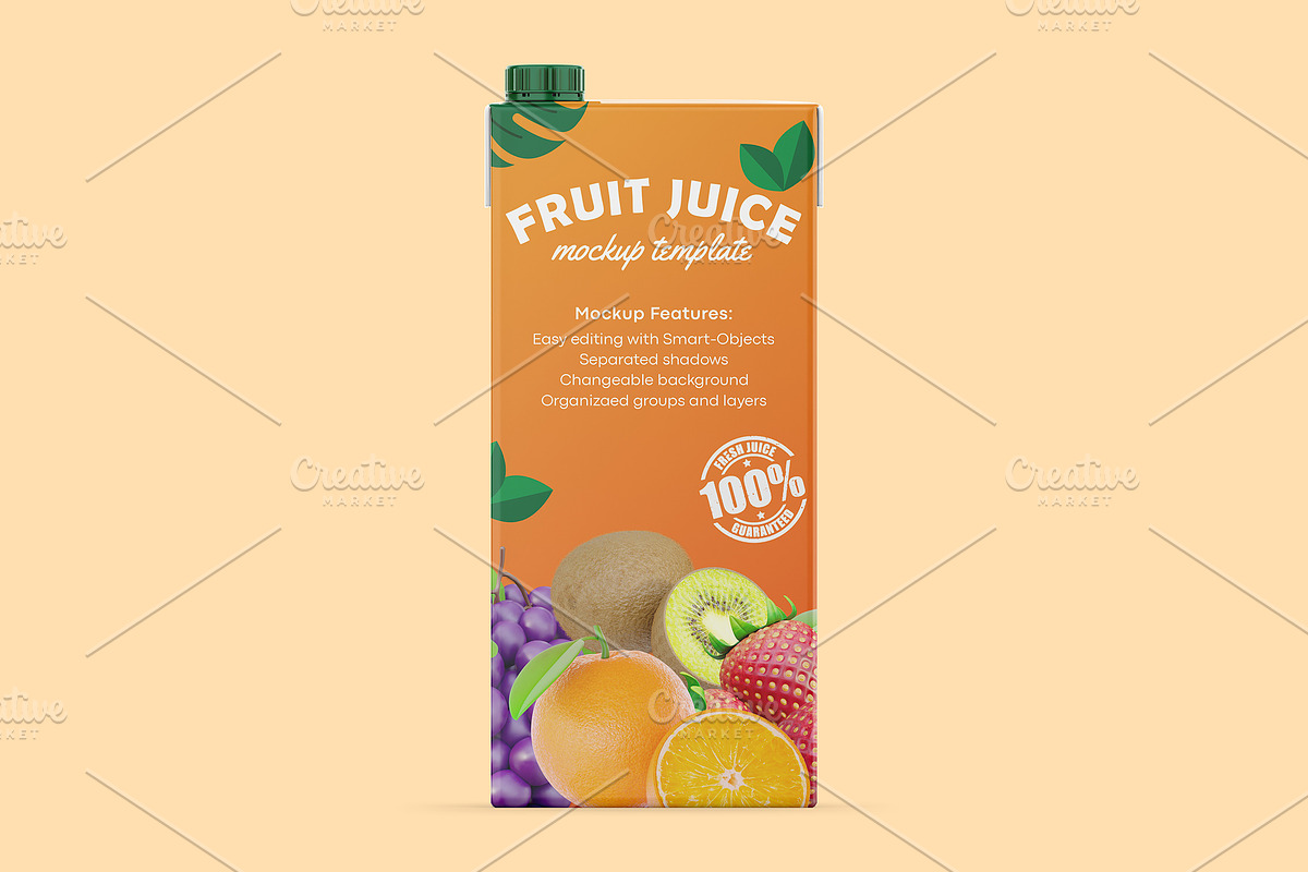 Fruit Juice Packaging Box Mockup, a Packaging Mockup by Dev.Rawat21 (Photo 3 of 4)