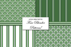 Green Toile De Jouy Patterns