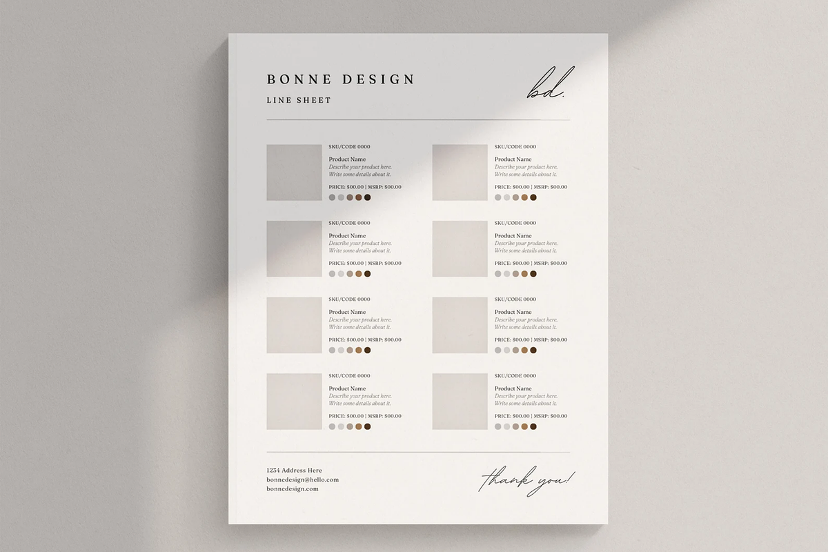 Simple Line Sheet Template Canva, a Marketing Template by frommakertomaker (Photo 3 of 7)