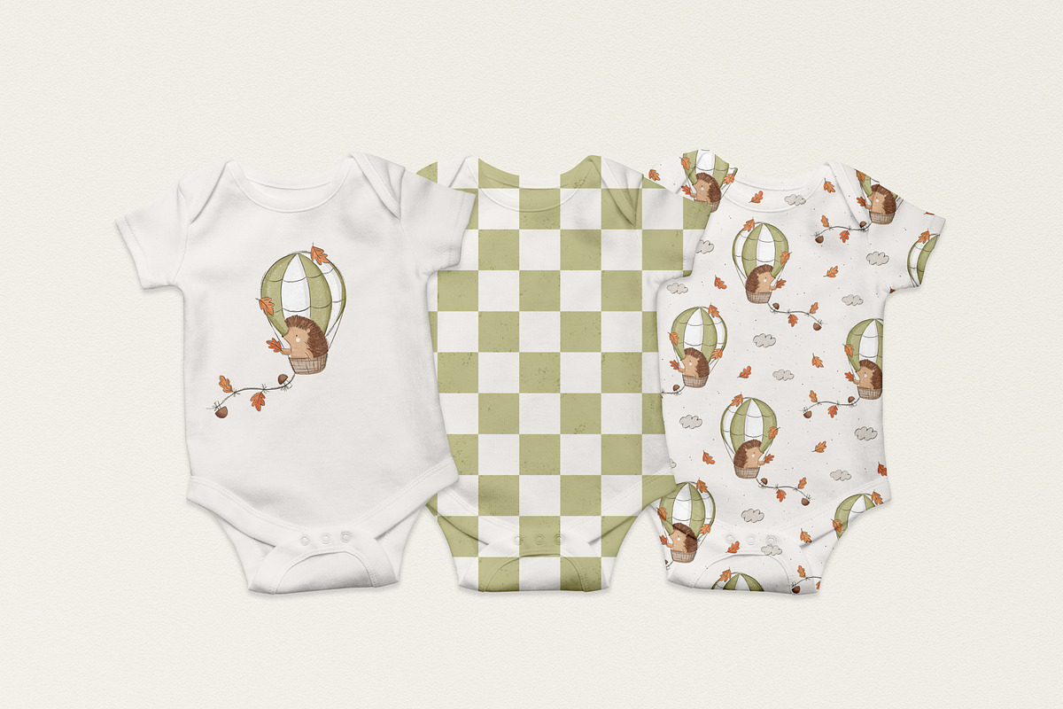 Hedgehog and air balloon, a Pattern Graphic by Olena Kuznietsova (Photo 8 of 10)