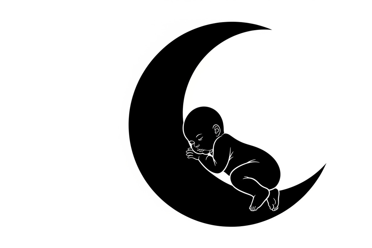 Adorable sleeping moon baby decor, an Illustration by Amazin_art (Photo 7 of 25)