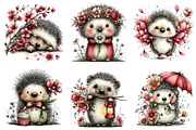 Whimsical Spring Hedgehog Clipart, an Illustration by Dream Creation (Thumbnail 5 of 7)
