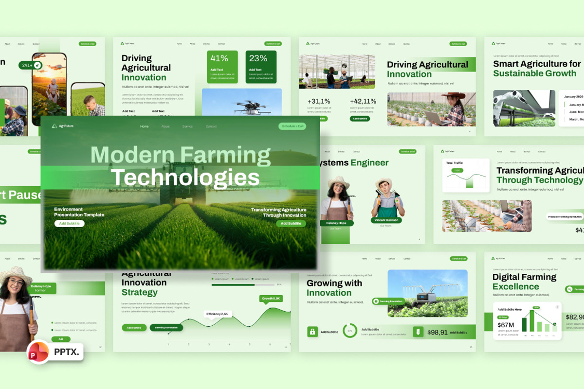 Modern Farming Technology PowerPoint, a Presentation Template by Loin Studio (Photo 1 of 4)