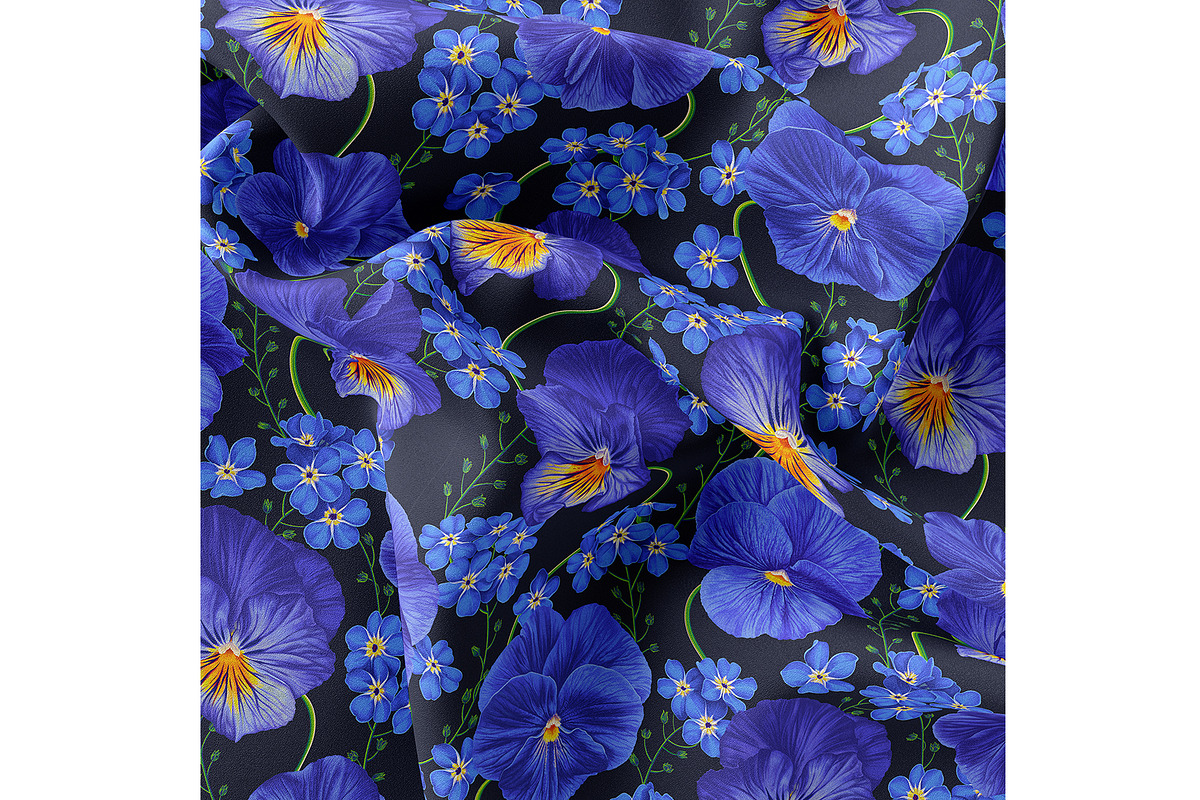 Pansies and Forget-Me-Not Pattern, a Pattern Graphic by MarynaPetrovska (Photo 6 of 12)