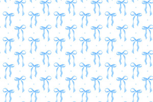 Watercolor Blue Bow Seamless Pattern