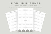 Sign up Planner Pages Set V-06, a Stationery Template by shahsoft (Thumbnail 1 of 3)