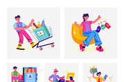 Shopping Illustration Set, a Person Illustration by Prosymbols (Thumbnail 7 of 8)
