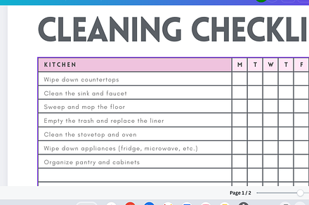 Cleaning Checklist (Editable)