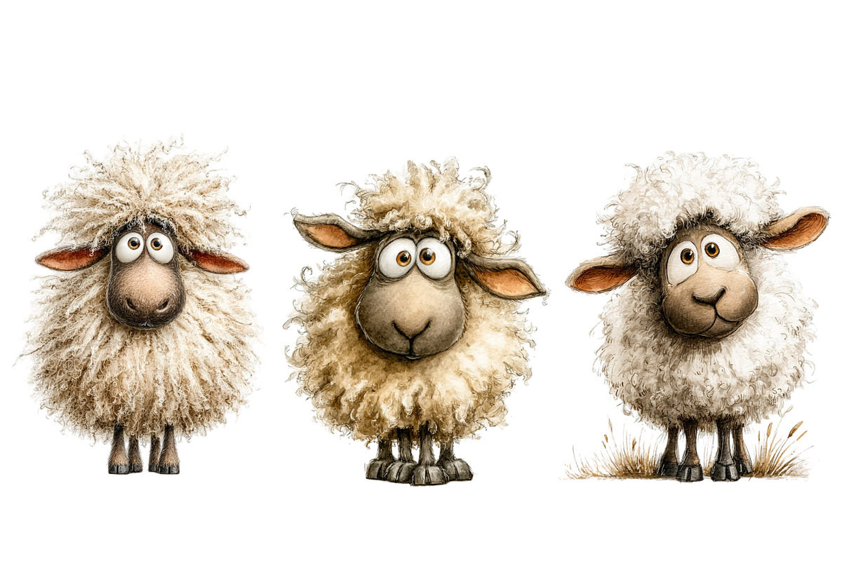 Quirky Sheep Clipart, an Illustration by Designworld (Photo 2 of 4)