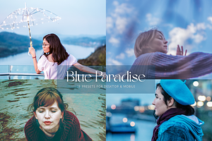 19 Blue Paradise Lightroom Presets, a Preset Add-On by RamsaGraphi