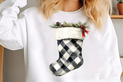Black and White Christmas Watercolor, an Illustration by SinaCreation (Thumbnail 4 of 7)