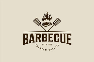 barbecue logo vintage vector design, a Branding & Logo Template by zyxroun shop