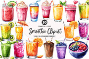 Smoothie Watercolor Clipart, an Illustration by SinaCreation (Thumbnail 1 of 5)