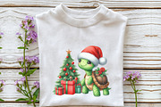 Christmas Red & Green Turtle Clipart, a Seasonal Illustration by Rose Art (Thumbnail 4 of 7)