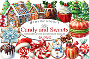 Christmas Candy and Sweets Clipart, an Illustration by DreamCafeArt (Thumbnail 1 of 8)