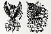 Independence Day Eagle Graphics, an Animal Illustration by DENIDigitalArtSudio (Thumbnail 2 of 7)