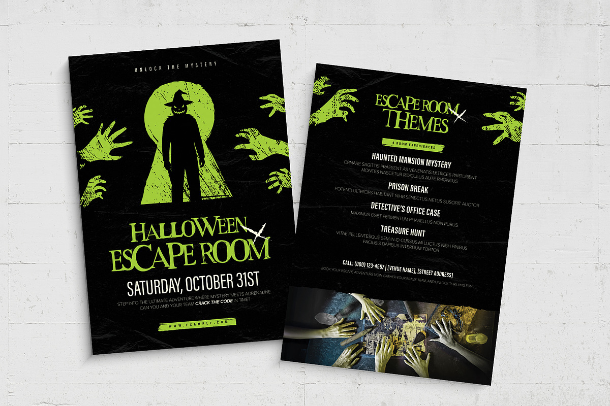 Halloween Escape Room Flyer Template, a Flyer Template by BrandPacks (Photo 4 of 5)