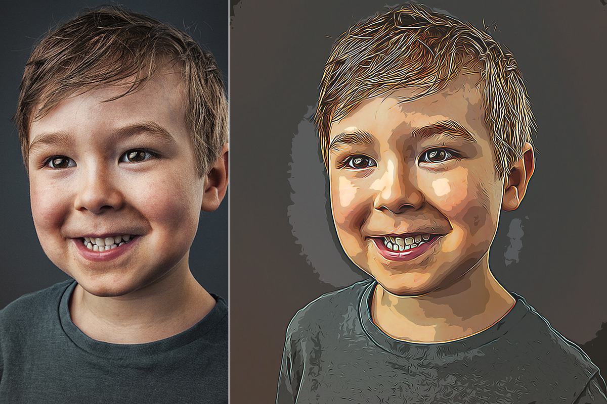 70% SALE! Cartoon Oil Art Painting, an Action Add-On by U_Design (Photo 5 of 9)
