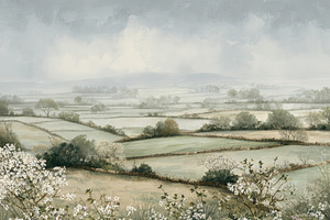 Pastoral Countryside Wallpaper, a Decorative Illustration by Virgo Studio