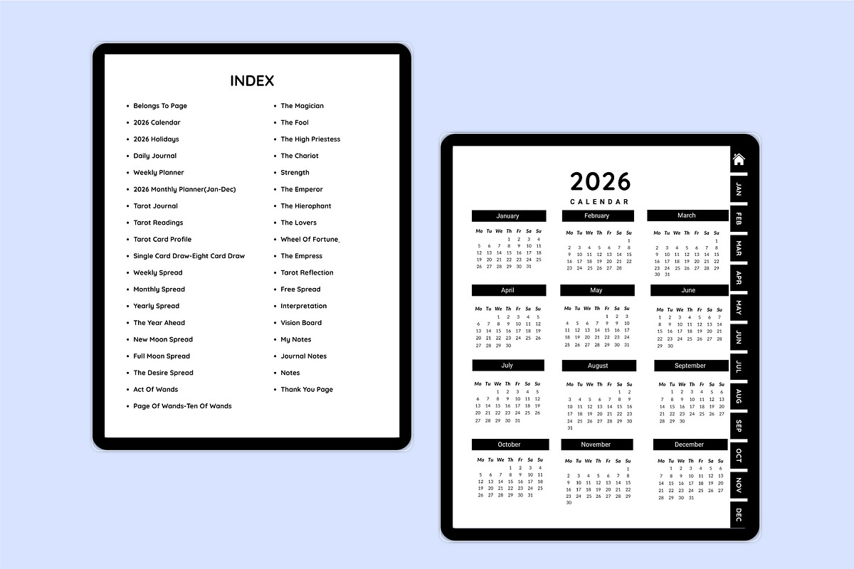 Digital 2026 Tarot Journal For KDP preview 3