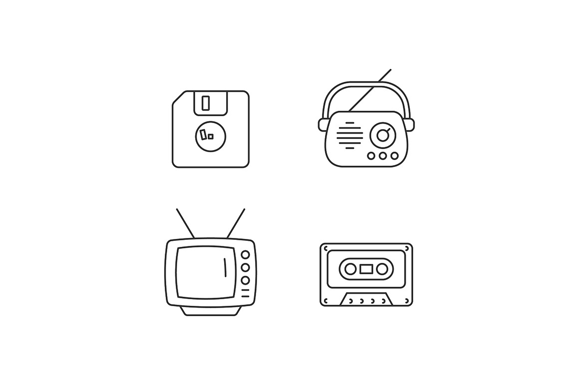 Collectible Vintage Stuff Icons by Img Visuals  Creative Market