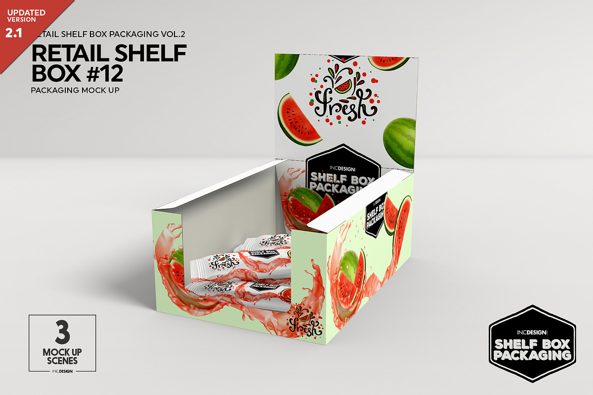 Retail Shelf Box 12 Packaging Mockup, a Product Mockup by INCDesign (Photo 1 of 9)