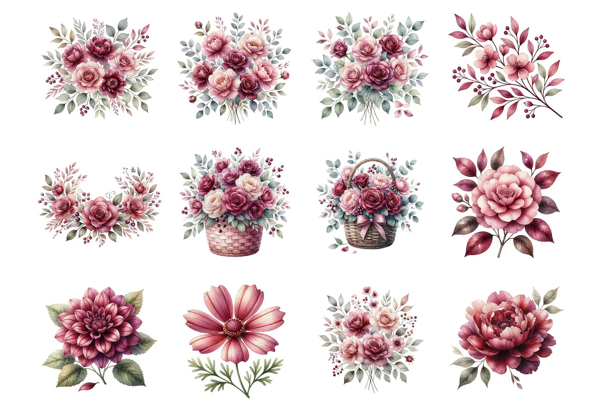 Dusty Rose and Burgundy, a Texture Illustration by fashionaddict (Photo 3 of 7)