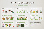 Forest Mushrooms Watercolor Clipart, a Decorative Illustration by AnitaPol (Thumbnail 2 of 21)