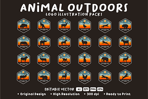 ANIMAL OUTOORS LOGO PACKS, an Animal Illustration by Ngaula Std.
