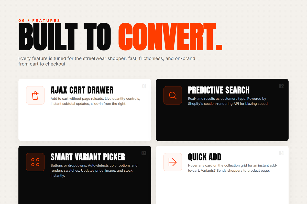 Echelon Streetwear Shopify Theme, a Shopify Template by Ibnul Jaif Farabi (Photo 6 of 8)